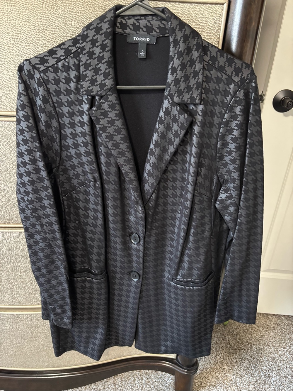 torrid Black Houndstooth Longline Blazer